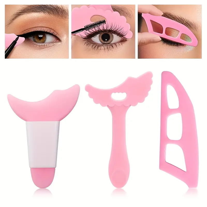 Beauty Makeup Drawing - 3Pcs Silicone Eye Makeup Stencils Wing