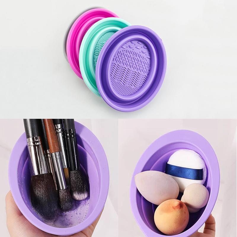 Beauty Makeup Kit - Soft Silicone Makeup Brush Cleaner Folding