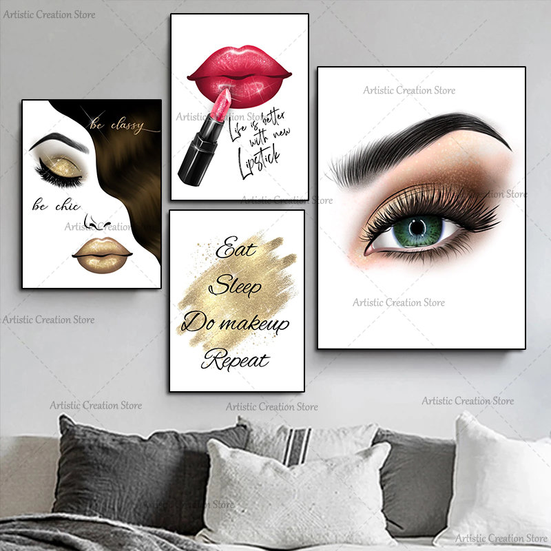 Beauty Makeup Drawing - Fashion Beauty Glamour Makeup Woman Lips