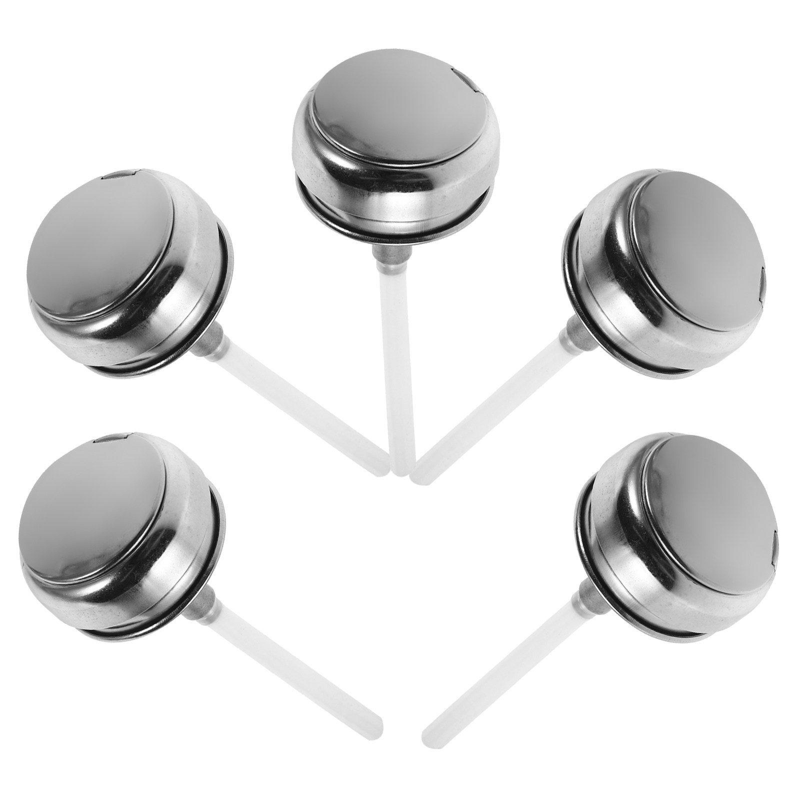 Beauty And Makeup - 5Pcs Stainless Steel Aluminum Push Down