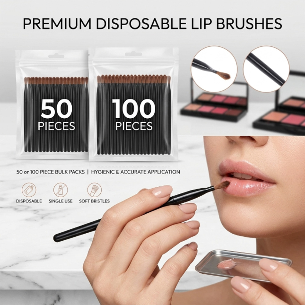Beauty Makeup Kit - 50/100pcs Disposable Lip Brush Set Lipstick