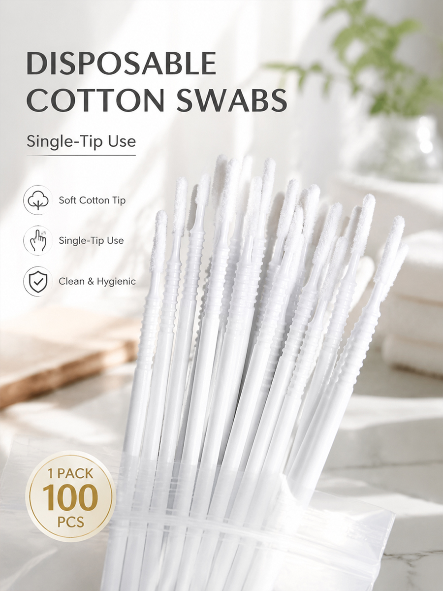 Beauty And Makeup - Disposable Long Cotton Swabs Eyelash Extensions