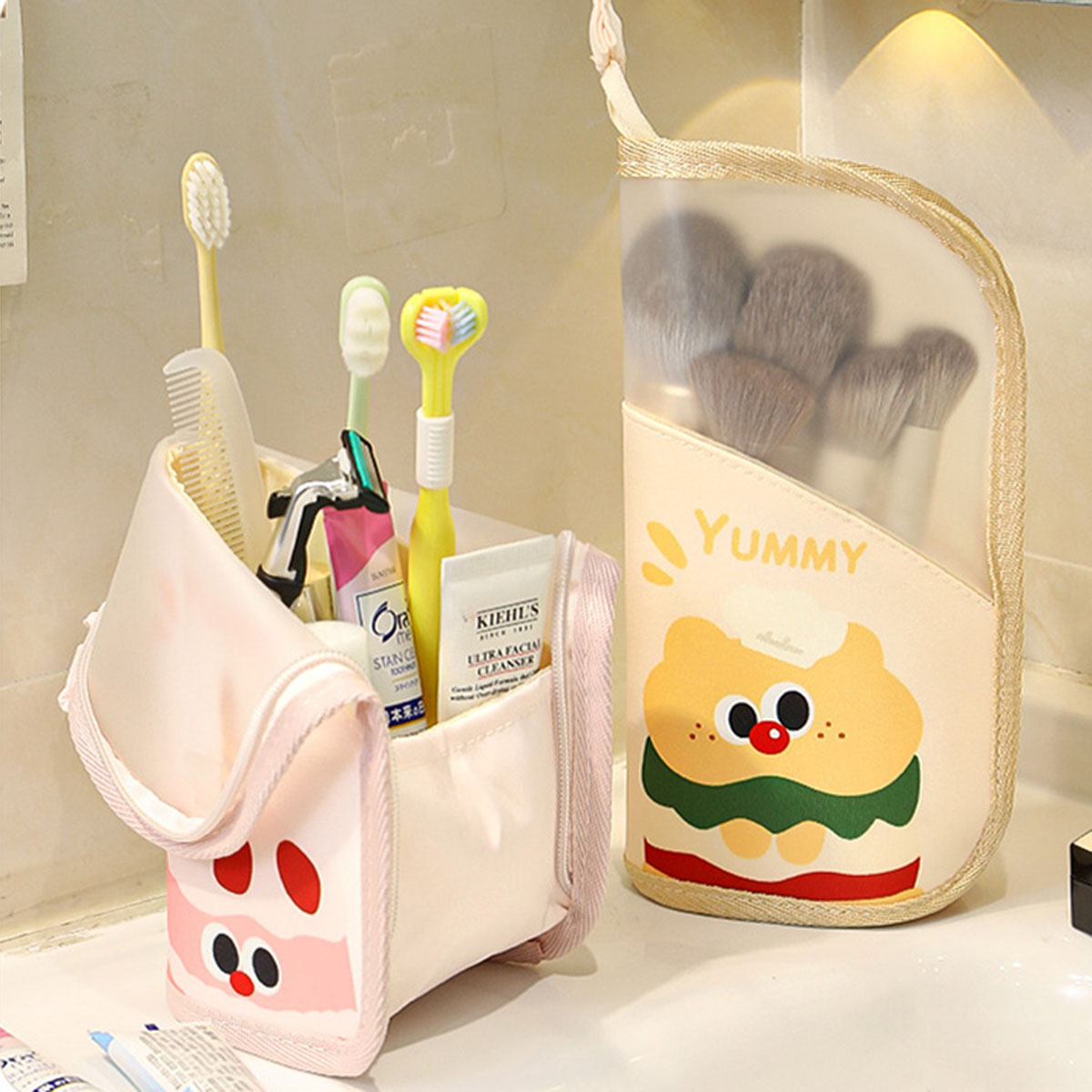 Beauty And Makeup - 1Pcs Cosmetic Bag Travel Stand Storage
