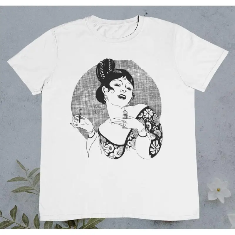 Beauty Makeup Drawing - Vintage Beautiful Woman Drawing T shirt