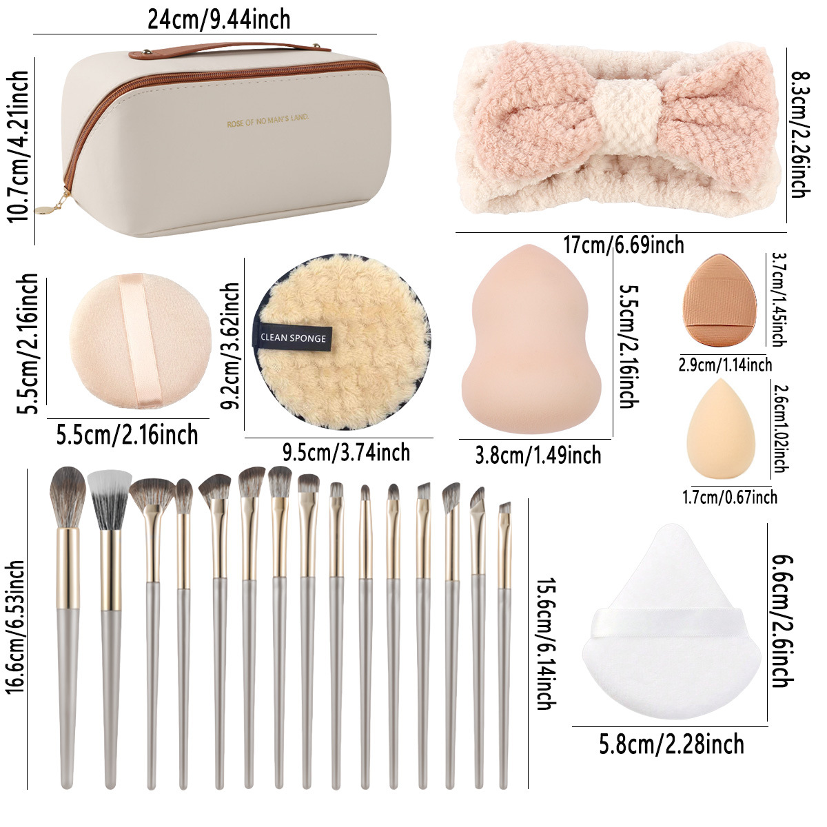 Leather Handle Bag with 36 Pcs - Beauty Makeup Kit recension och pris