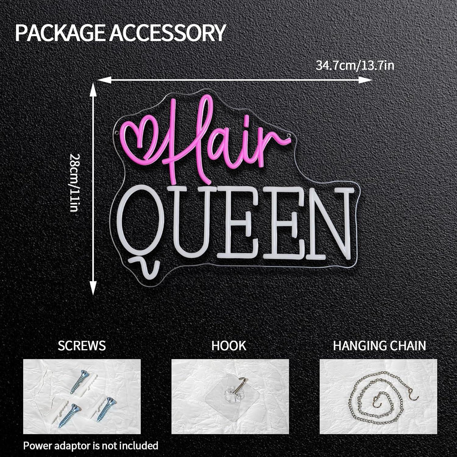 Hair Queen Neon Sign Dimmable  - Beauty Makeup Studio recension och pris