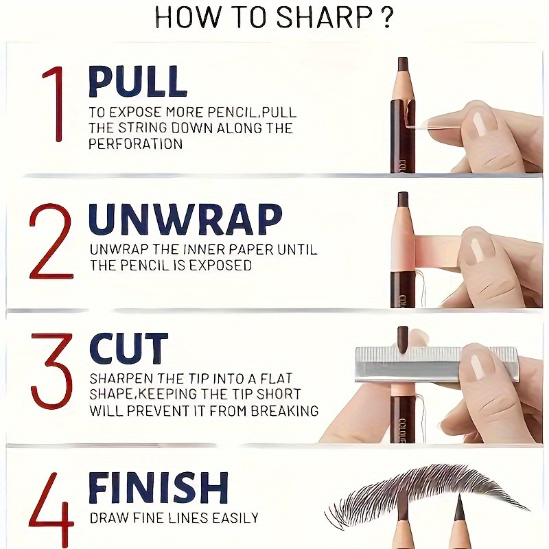 Tear Off Pull Line Eyebrow Pen - Eyebrow Pomade Pencil recension och pris