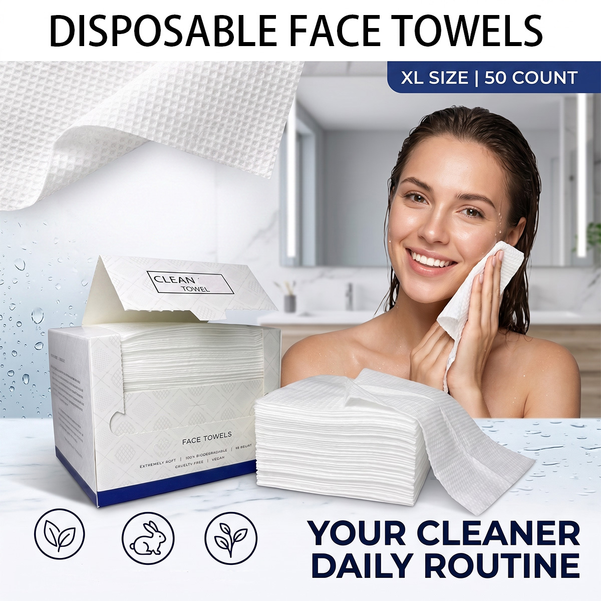 50Pcs/Box Disposable Face Towe - Beauty Makeup Face recension och pris