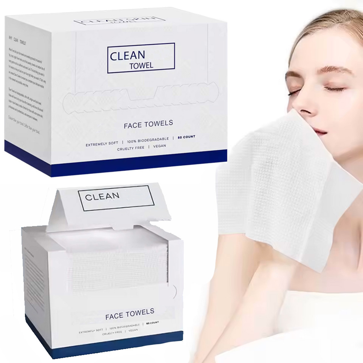 50Pcs/Box Disposable Face Towe - Beauty Makeup Face recension och pris