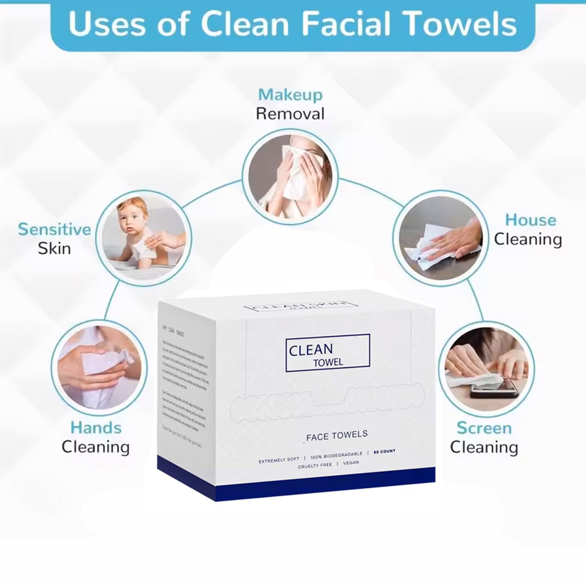 50Pcs/Box Disposable Face Towe - Beauty Makeup Face recension och pris