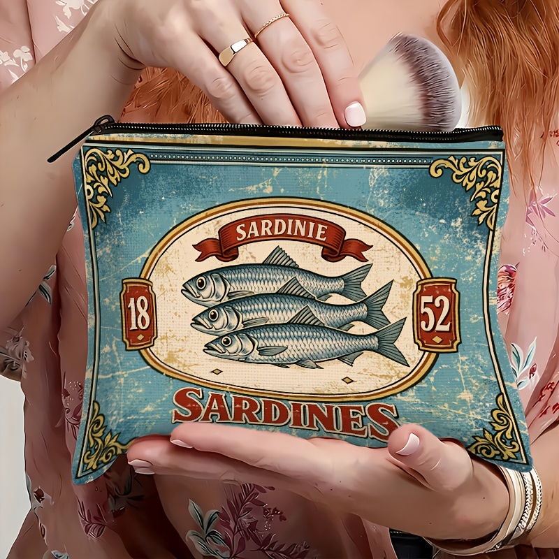 Retro Sardine Print Makeup Bag - Beauty Works Makeup recension och pris