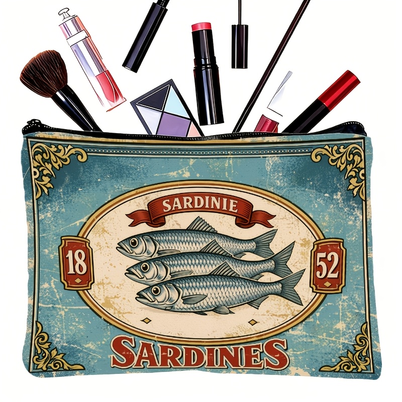 Retro Sardine Print Makeup Bag - Beauty Works Makeup recension och pris