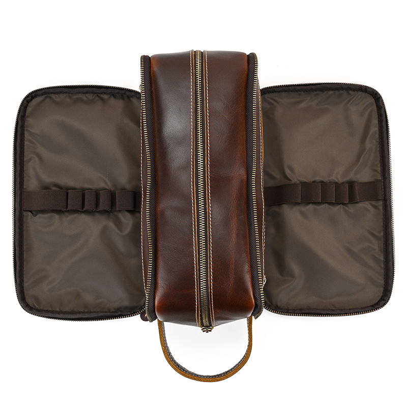 Cowhide Toiletry Bag Men Leath - Beauty Makeup Supply recension och pris